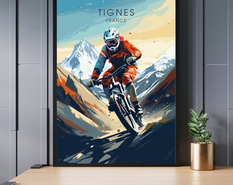 Tignes poster | Mountain bike poster | Mountain bike print - Tignes Mountain Biking Poster