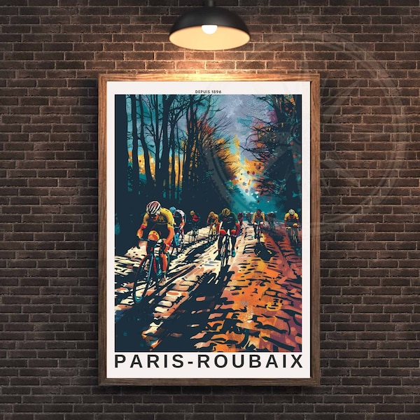 Impression Paris- Roubaix | Affiche cyclisme Paris- Roubaix