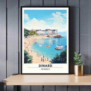 Afdrukken Dinard | Dinard reisposter | Dinard, Frankrijk Reisprint | Bretagne affiche