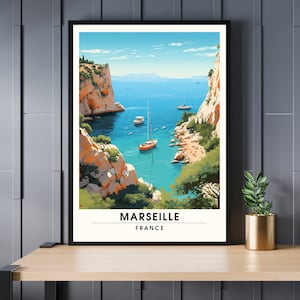 Marseille Poster | Marseille print | travel Calanques de Marseille