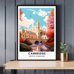 Cambridge Poster | Cambridge Travel Print | Cambridge Print | University of Cambridge