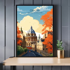 Oxford Poster | Oxford Travel Print | Oxford Print | United Kingdom Poster