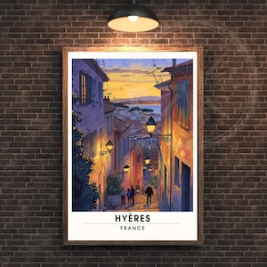 Póster Hyères, Francia - Viaje nocturno a las montañas de Hyères