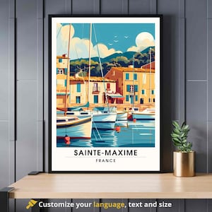 Sainte-Maxime-Reiseplakat, Frankreich - Sainte-Maxime-Druck - Côte d'Azur-Plakat