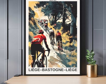 Liège-Bastogne-Liège print | Liège-Bastogne-Liège cycling poster - Through the Ardennes