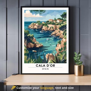 Poster Cala D'Or, Spanje | Poster Cala D'Or, Mallorca | Poster Mallorca, Spanje - Klippen