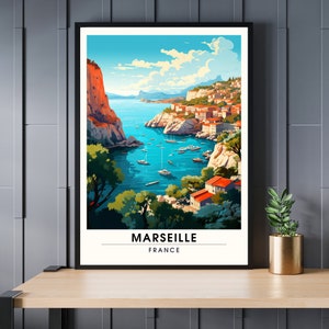 Marseille Poster | Marseille print | travel Calanques de Marseille