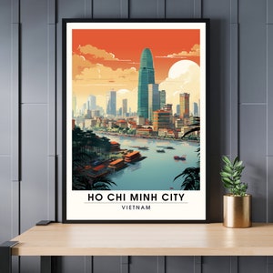Imprenta Ciudad Ho Chi Minh, Vietnam | Cartel de viaje de la ciudad de Ho Chi Minh