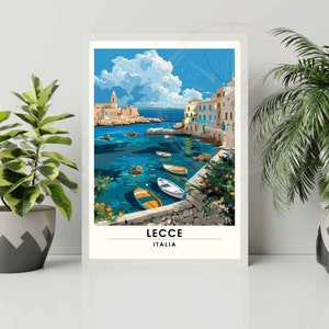 Lecce-Druck - Lecce-Reiseplakat, Italien - Lecce-Meerblick