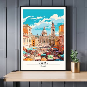 Rome Poster | Rome Travel Poster - Artistic Journey Print - Italian Souvenirs Collection