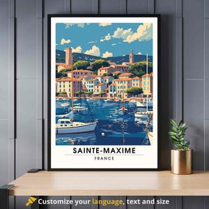Cartel de Sainte-Maxime, Francia - Impresión de viaje de Sainte-Maxime - Riviera Francesa