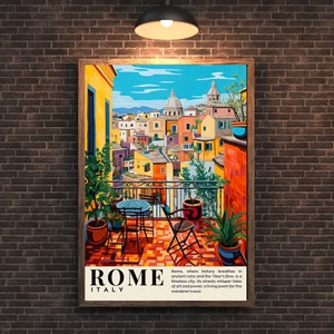 Rome Poster | Rome Travel Poster - Artistic Journey Print - Italian Souvenirs Collection - Coliseum