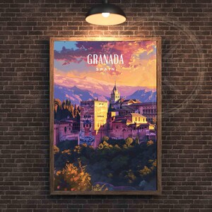 Granaatappelposter | Granada bij zonsondergang print