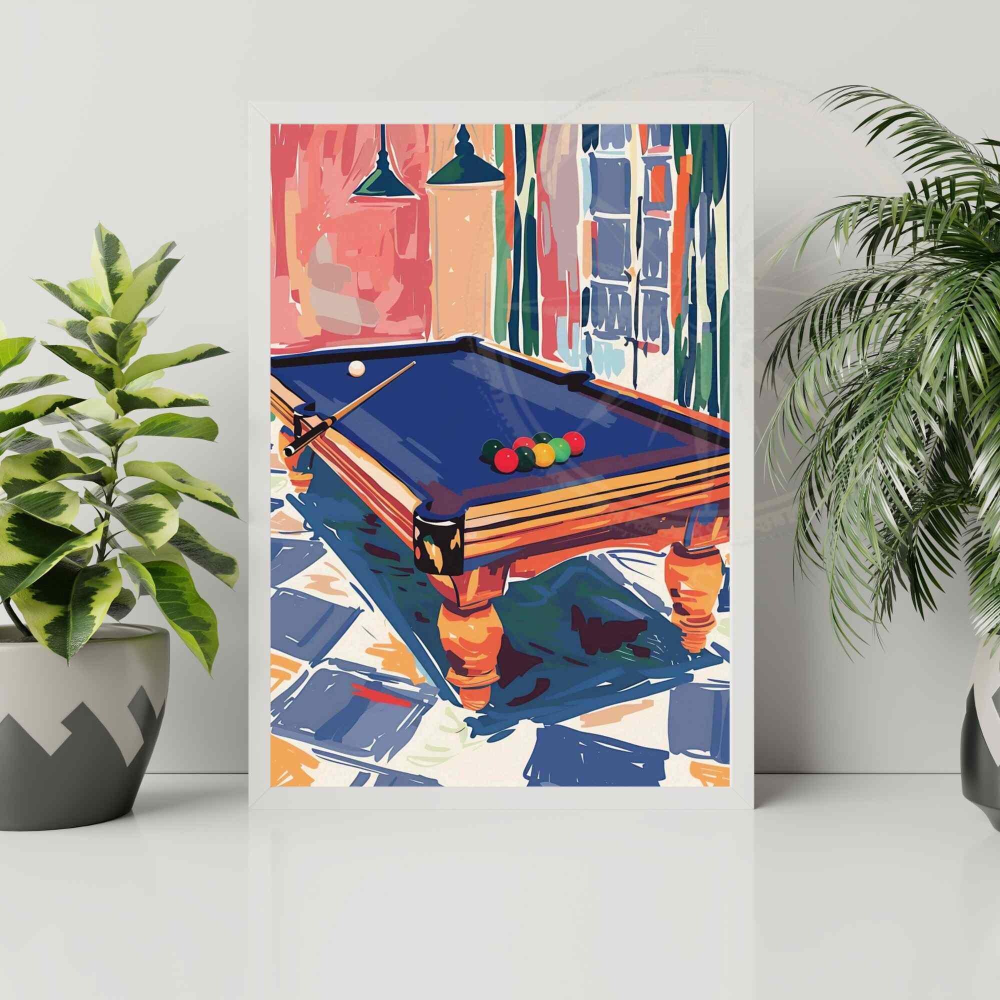 Billiard Poster - Billiard Table Poster - Artistic Style - Etsy
