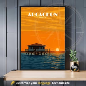 Cartel de Arcachon | Impresión de la cuenca de Arcachon | Cartel de Francia
