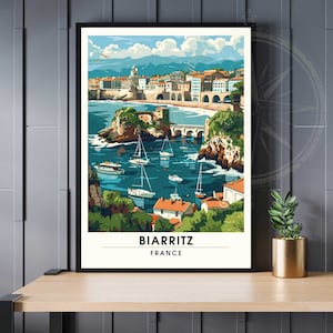 Cartel de Biarritz - Impresión de viaje de Biarritz, Francia