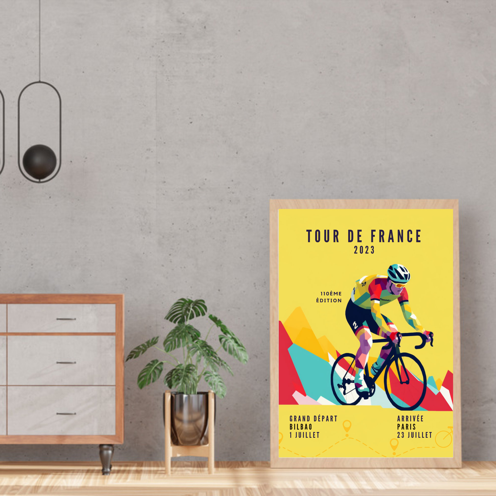 Caen Poster - Tour de France map stage 5 2025 - UK