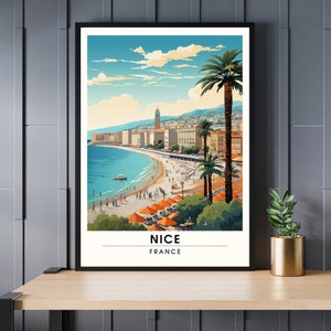 Bonita impresión de viaje ? Bonito cartel de viaje | Impresión de viaje de Niza, Francia