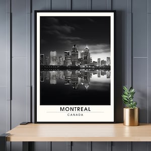 Print Montreal, Quebec | Montreal travel poster | Black and white poster