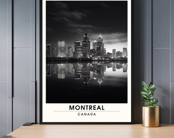 Drucken Montreal, Quebec | Montreal-Reiseplakat | Schwarz-weißes Poster