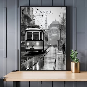 Impresión de viajes de Estambul ? Impresión de viajes de Estambul ? Póster Turquía | Impresión de viajes Türkiye en blanco y negro