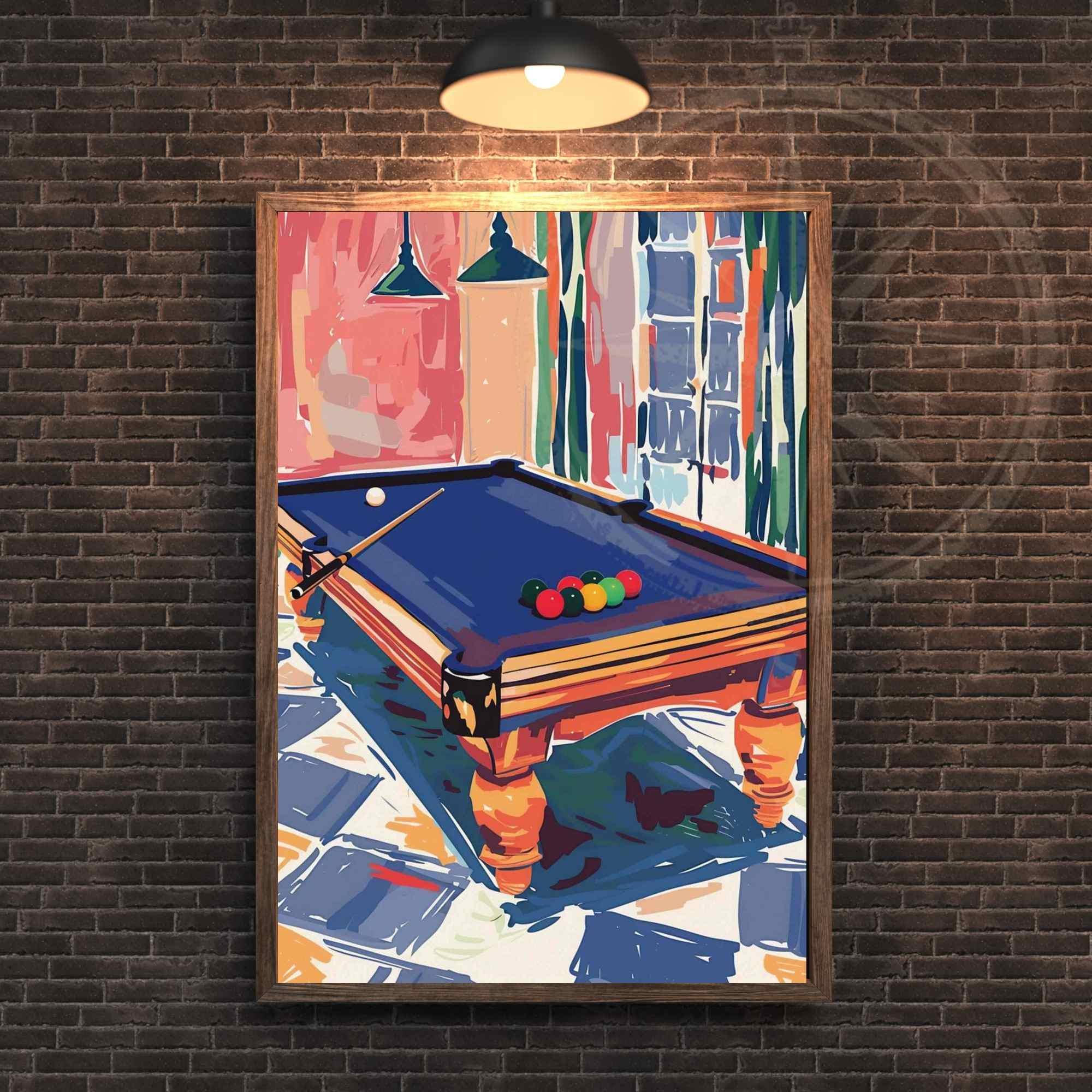 Billiard Poster - Billiard Table Poster - Artistic Style - Etsy
