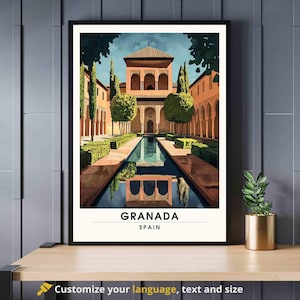 Granaatappelposter | Granada, Spanje Reisprint - Alhambra