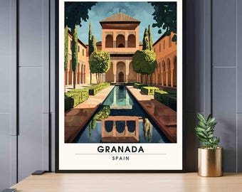 Granada Poster | Granada, Spain Travel Print - Alhambra