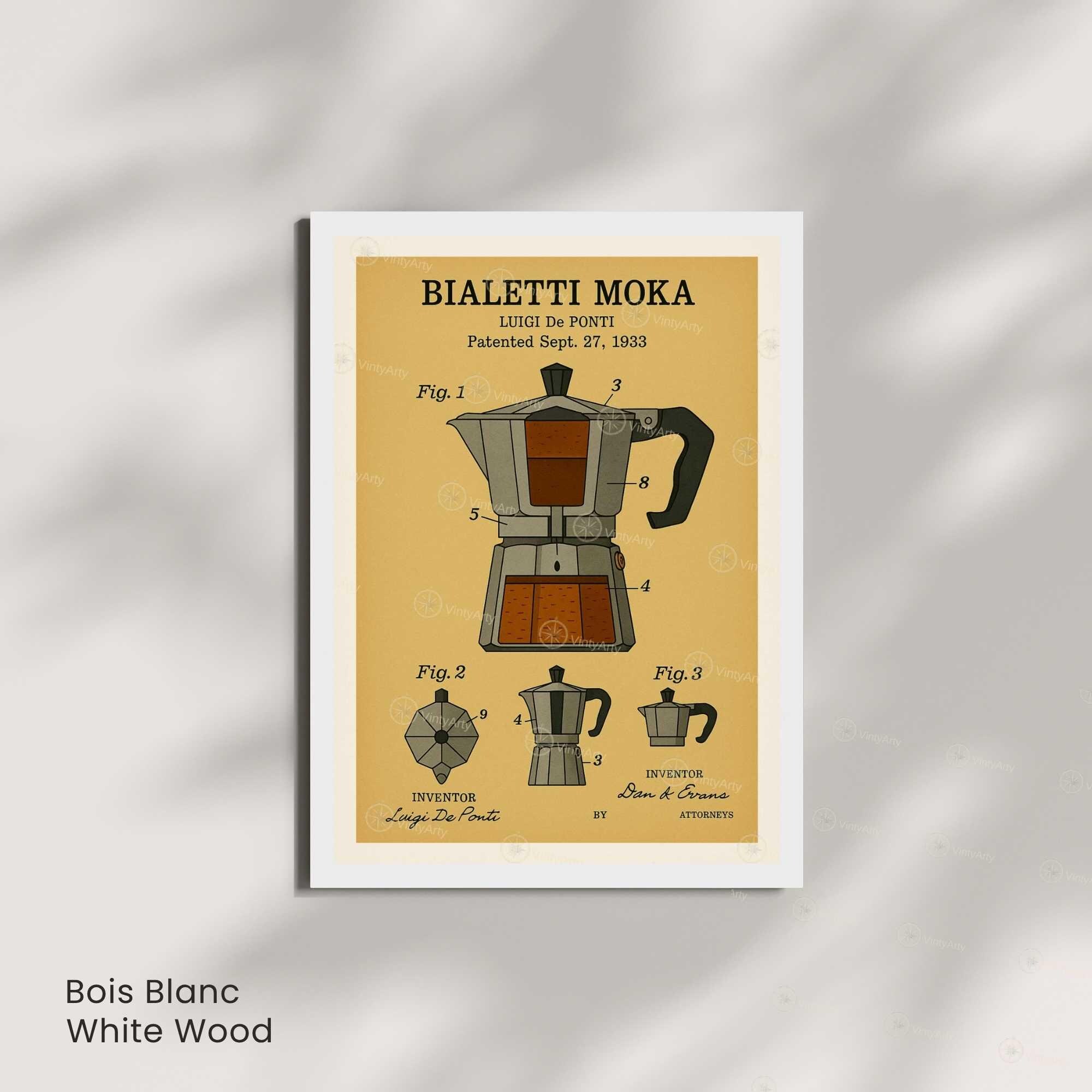 Vintage Italian Coffee Maker Patent Poster – Moka 1933