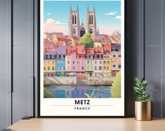 Metz poster | travel print Metz, France