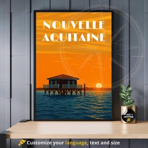 Neues Aquitaine-Poster | Neuer Aquitaine-Druck | Frankreich - Arcachon-Plakat
