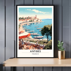 Cartel de Antibes | Impresión de Antibes | cartel de viaje Antibes, Francia | Cartel Riviera Francesa