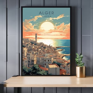 Cartel de Argel Argelia, impresión de viaje de Argel