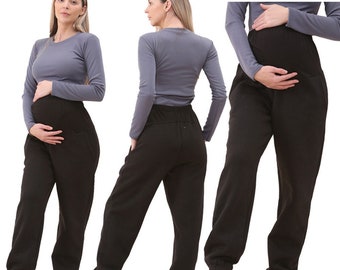 Ladies Maternity Fleece Jogger Soft And Stretchy For Pregnancy Trouser UK