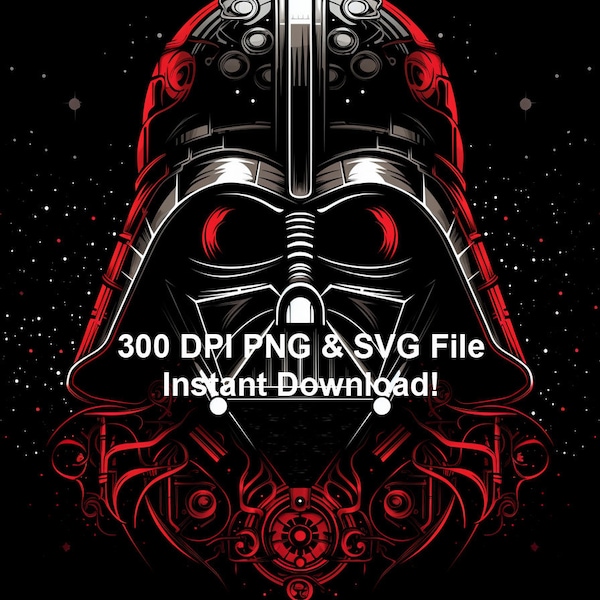 Darth Vader PNG  | Star Wars PNG | Vader SVG |Digital Print on Demand files