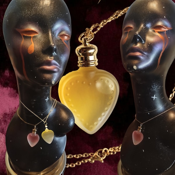 Love Heart Perfume Bottle Necklace