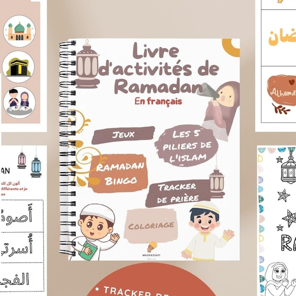 Livre d'activités Ramadan | Feuilles de travail Ramadan | Imprimable Ramadan | Coloriage Ramadan | Apprentissage Ramadan pour les enfants |