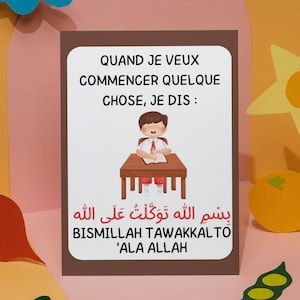 Cartes Doua pour enfants| Activités Ramadan pour enfant| Coran | Apprendre l'Arabe | islam | Invocations pour enfants | Doua pour enfant