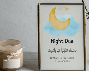 Morning Dua Poster | Night Dua Poster | Islamic Kids Wall Art| Islamic Nursery Decor | Dua for children| Protection Dua for children | Quran