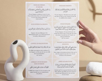 70 cartes de Douaa en français Invocations | Doua pour toute situation | Douaa avec traduction | Cartes de prière | Ramadan | Islam | Coran