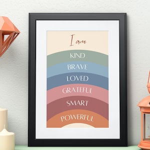 Affirmations | Playroom Wall Decor | Rainbow Affirmations Poster | Classroom Decor | I am affirmations | Kids Affirmations Poster | EYFS |