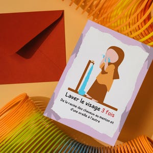 Cartes d’ablutions (フィーユ) |アンセニエ・ル・ウドゥ |カルテス ウドゥ |アプレンドル・ル・ウォドゥ | Étapes des ablutions guide d’ablutions pour enfant