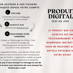 May include: A white and red graphic with instructions on how to access digital files from Etsy. The text includes steps to download files after purchase. The product is a digital PDF or JPG file.