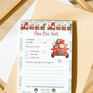 Cher Père Noël | Carta das crianças ao Père Noël | Carta ao Père Noël | Noël imprimível | Lista de souhaits de Noël | Cadernos de Natal |