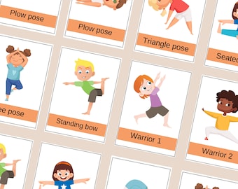 Yoga Poses flashcards for children Preschool activity | Kids flashcards | Kids activities | Kids Yoga | Yoga pose | Games | Yoga Montessori