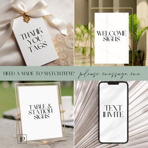 a collage of photos with a sign and a phone