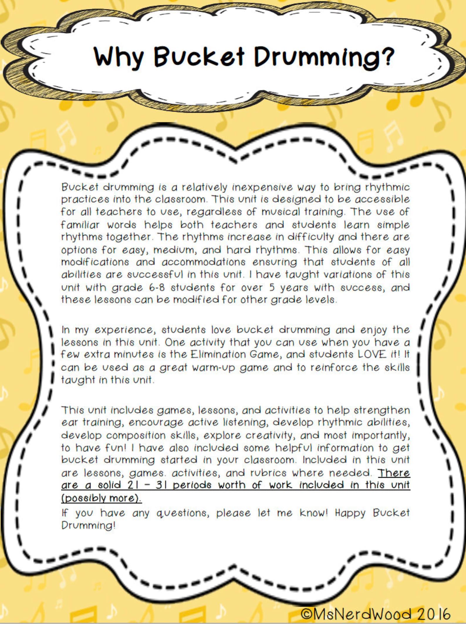 Bucket Drumming Unit music Teaching Resource Etsy