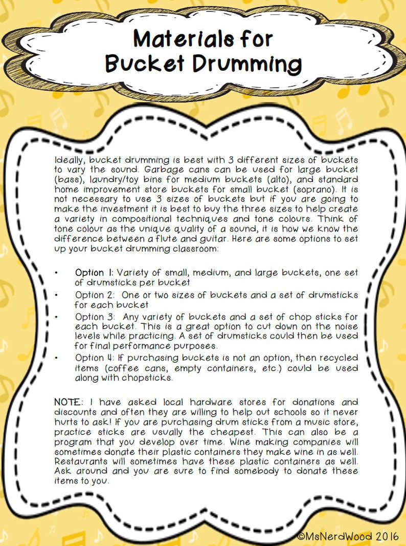 Bucket Drumming Unit music Teaching Resource Etsy