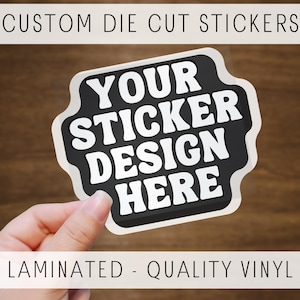 Custom Logo Stickers Die Cut Vinyl Durable Matte Stickers Small Business Labels Full Color Durable Stickers Contour Cut to Shape Logo Labels