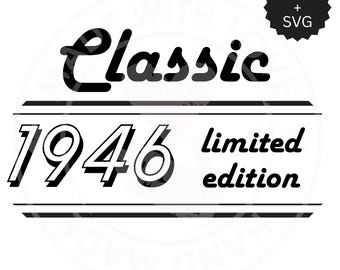 80-årsdagströja SVG: Klassisk design från 1946 (digital nedladdning)